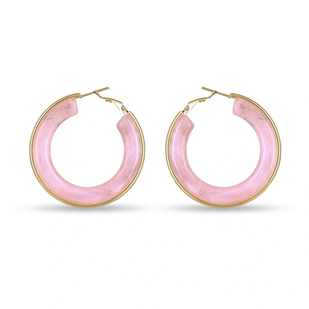 Blush Swirl Hoops - Picture 1 of 10